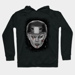 Roller Derby Warrior Girl (Black and white version) Hoodie